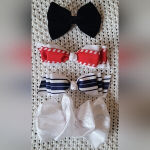Vintage 90s Hair Bow Barrette Set - Velvet, Ribbon
